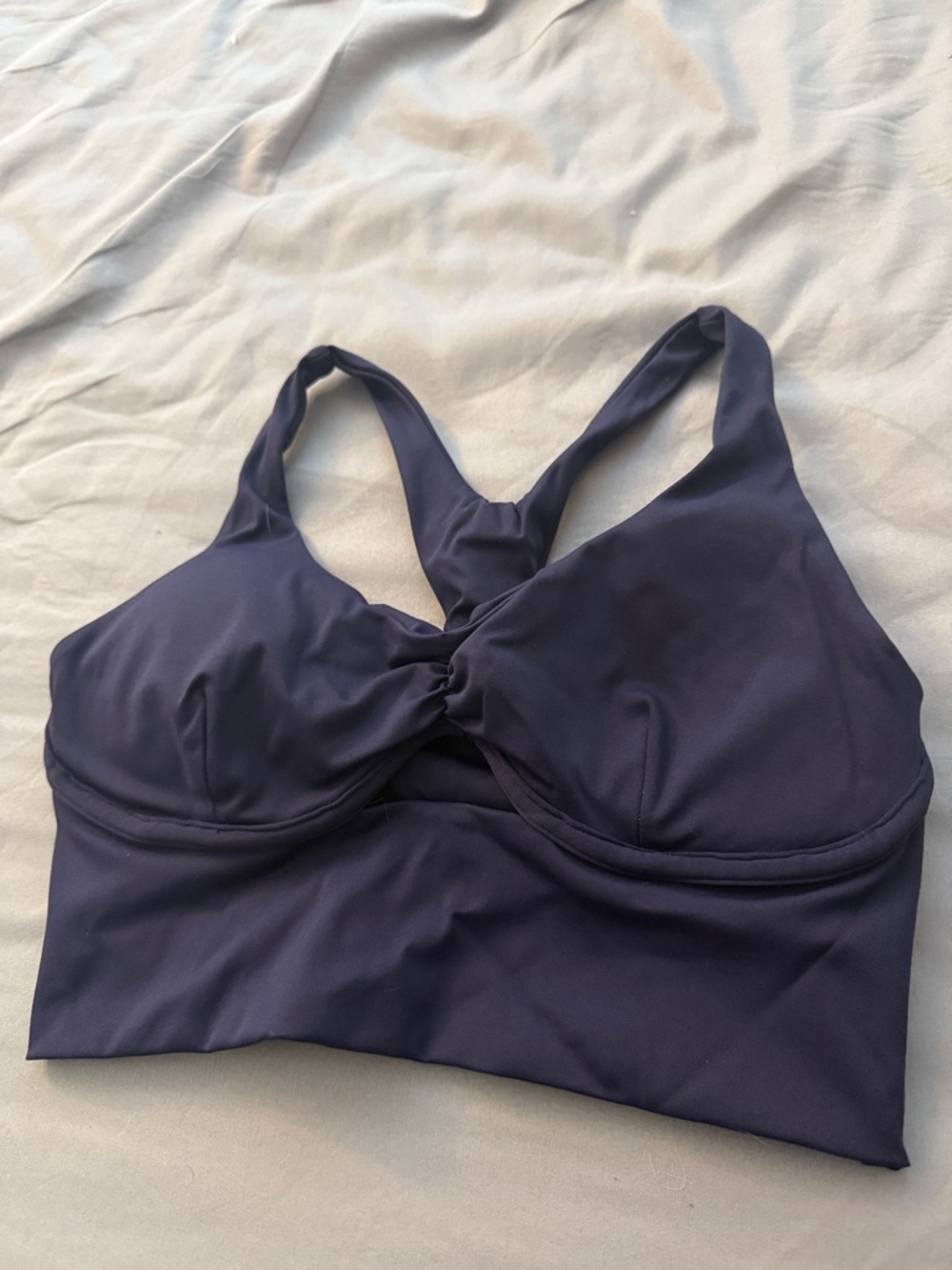 Twist-Front Longline Sports Bralette - Deep Navy
